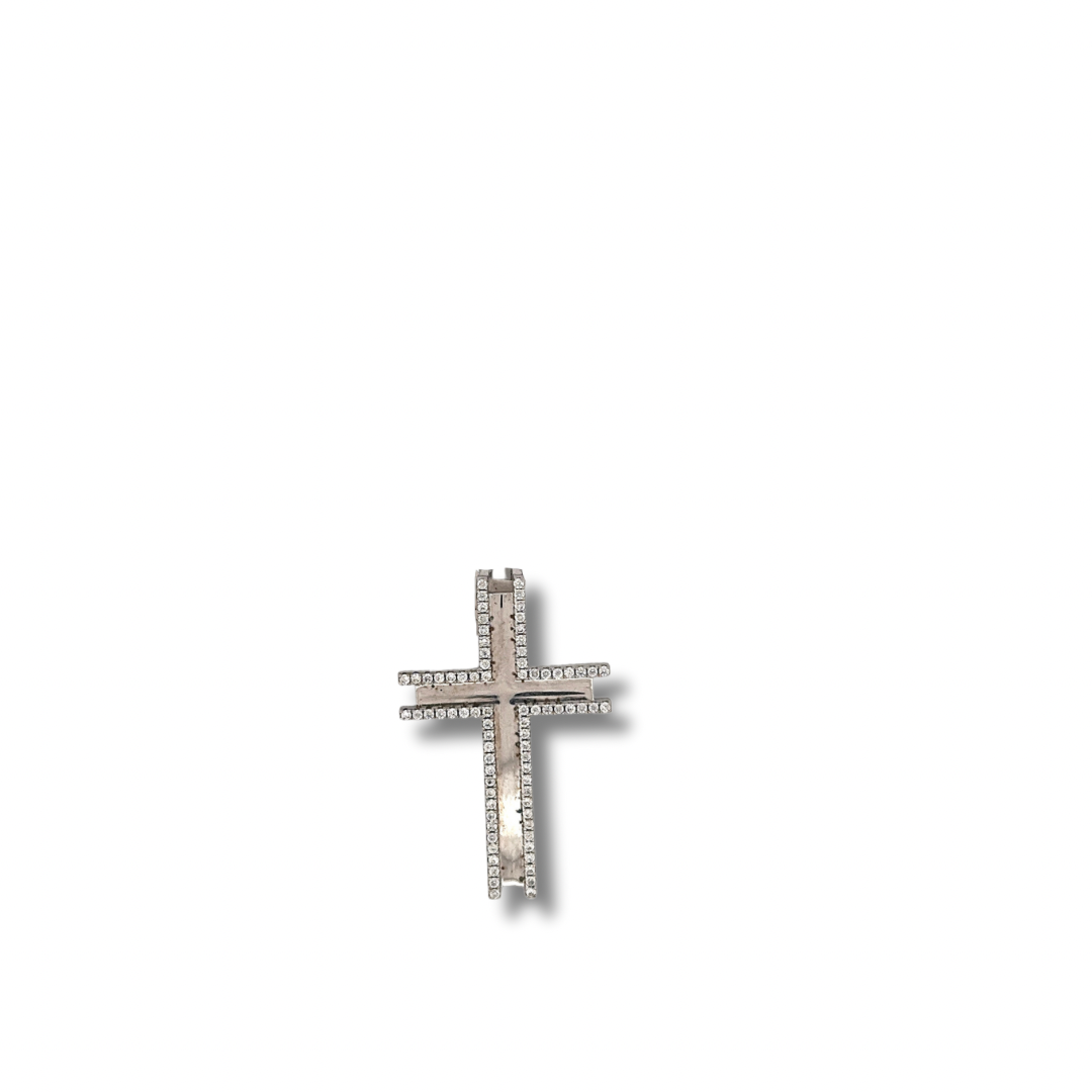 Sterling Silver Cz Cross pendant