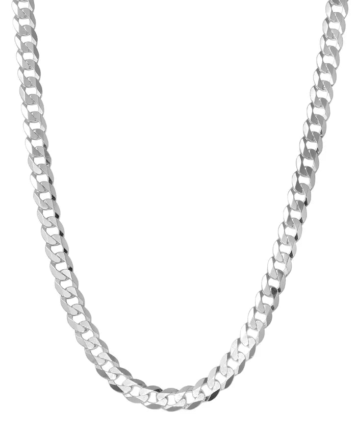 silver rounded curb chain