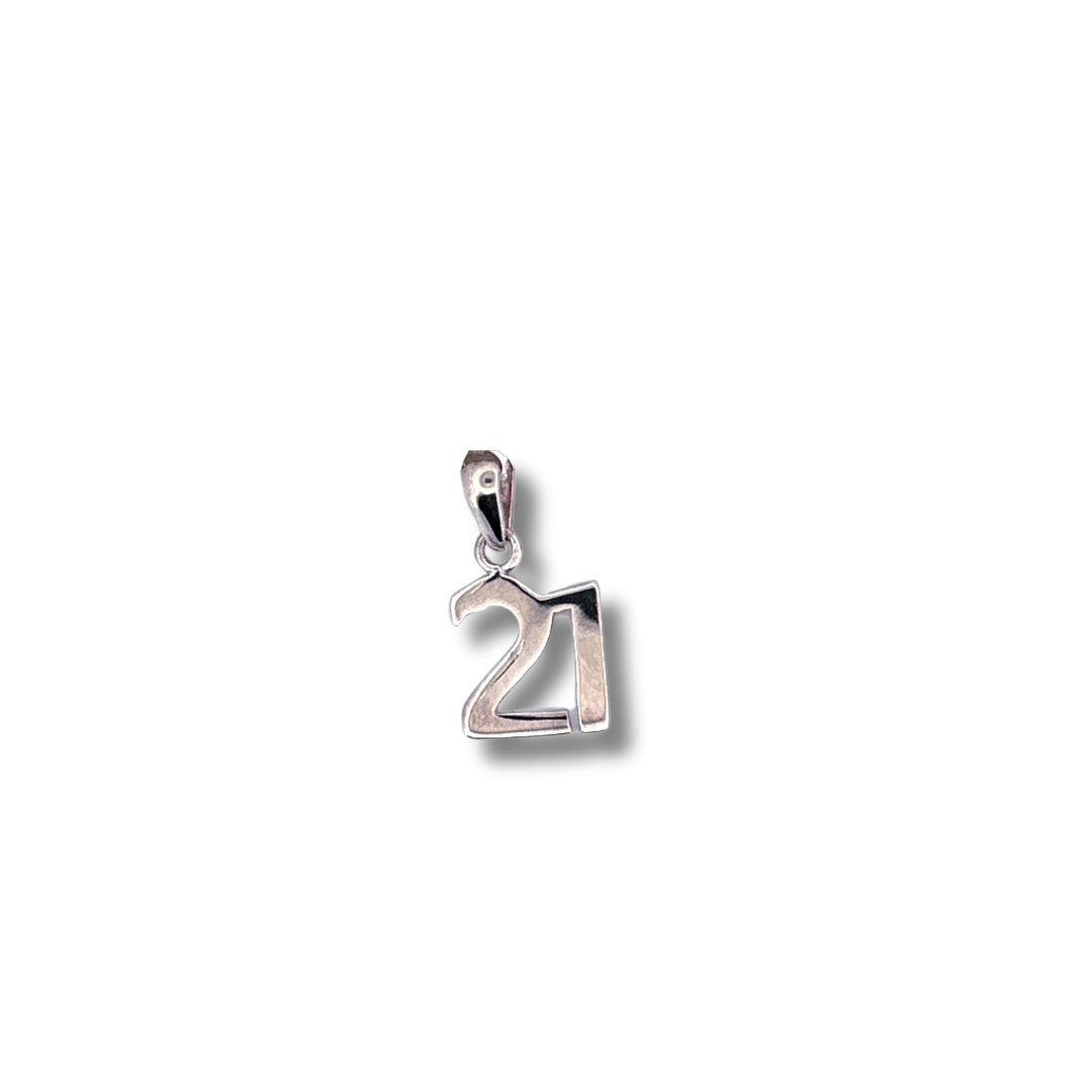 silver 21 pendant