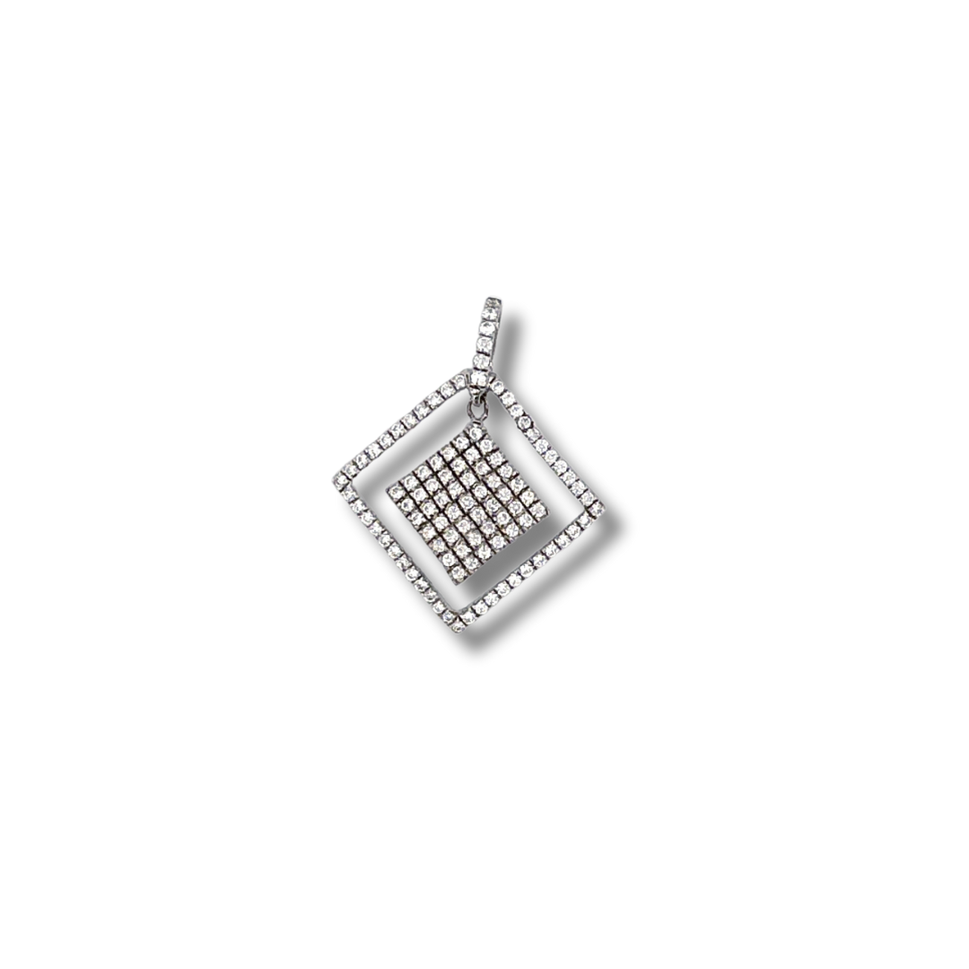 silver cz pendant