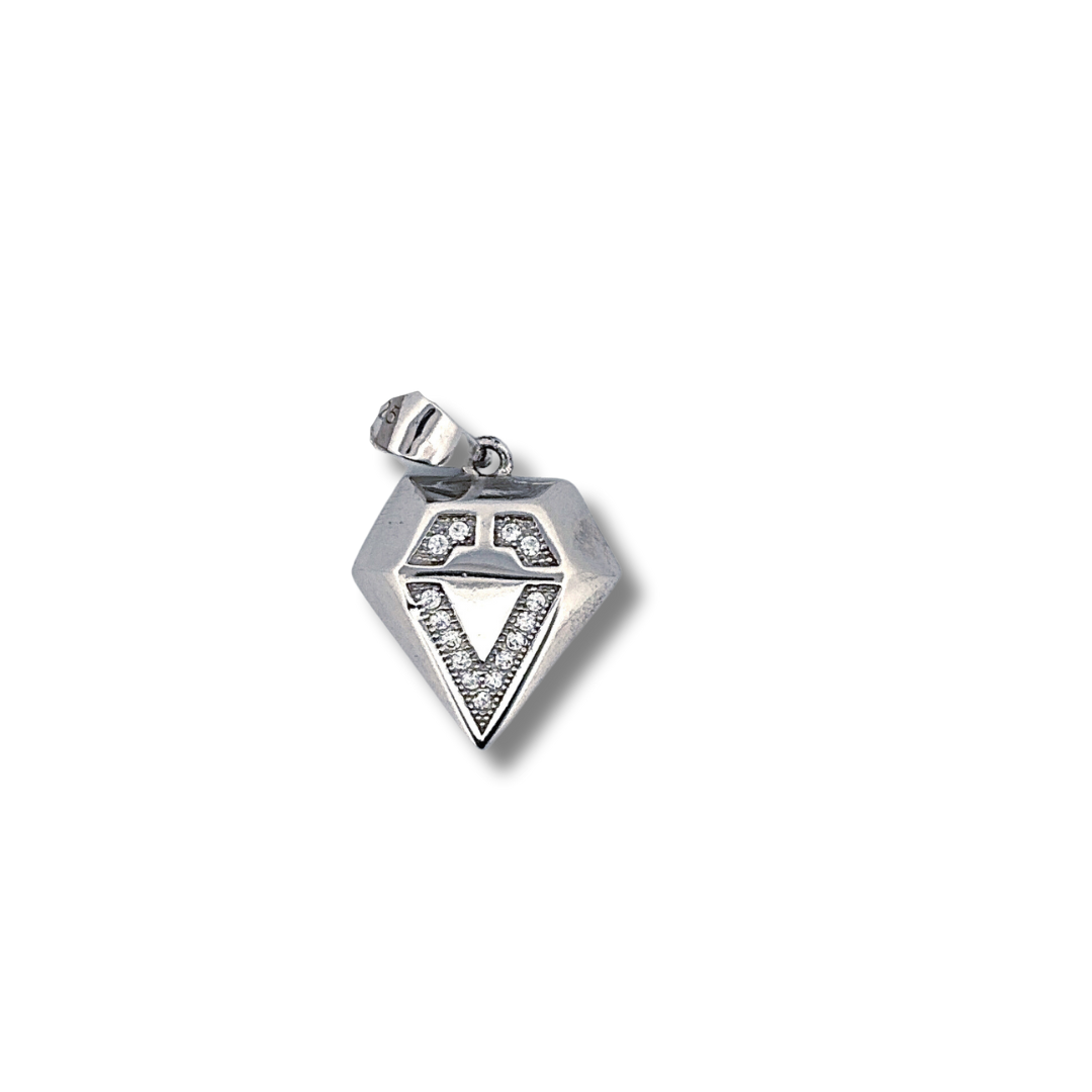 silver cz pendant