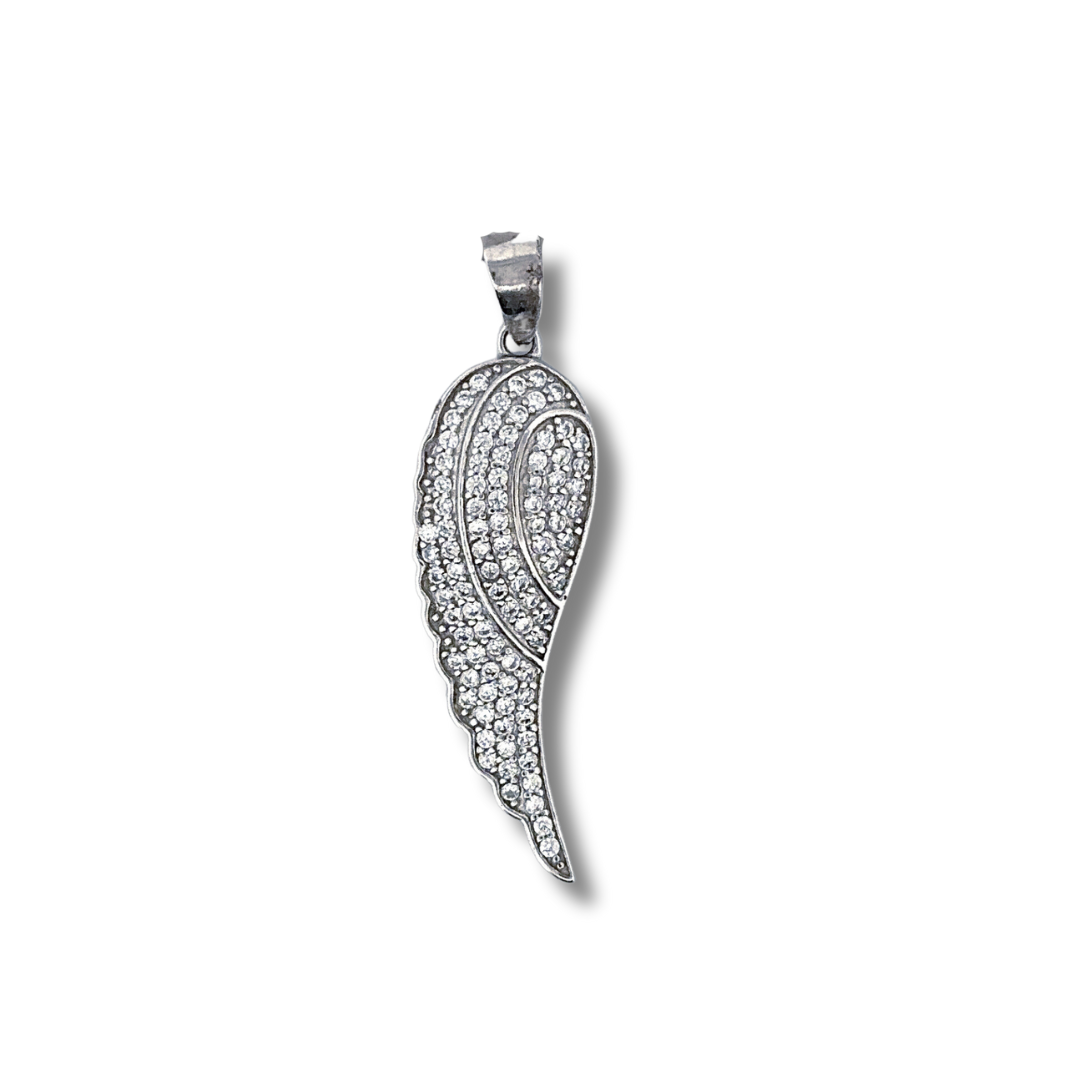 silver angel wing pendant