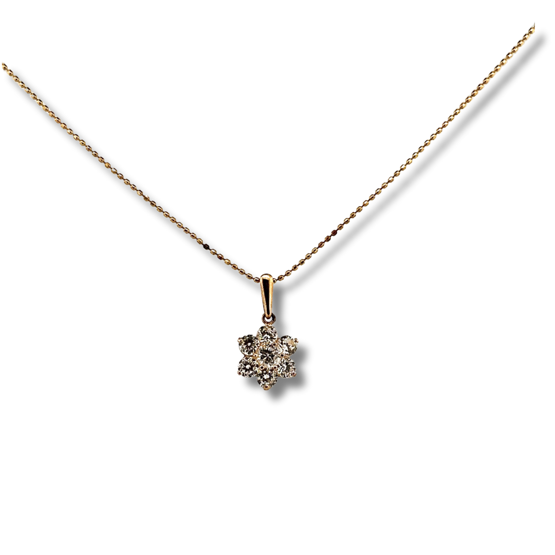 9ct yellow gold cz necklace