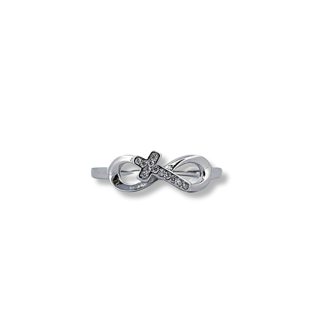 Silver cz infinity ring