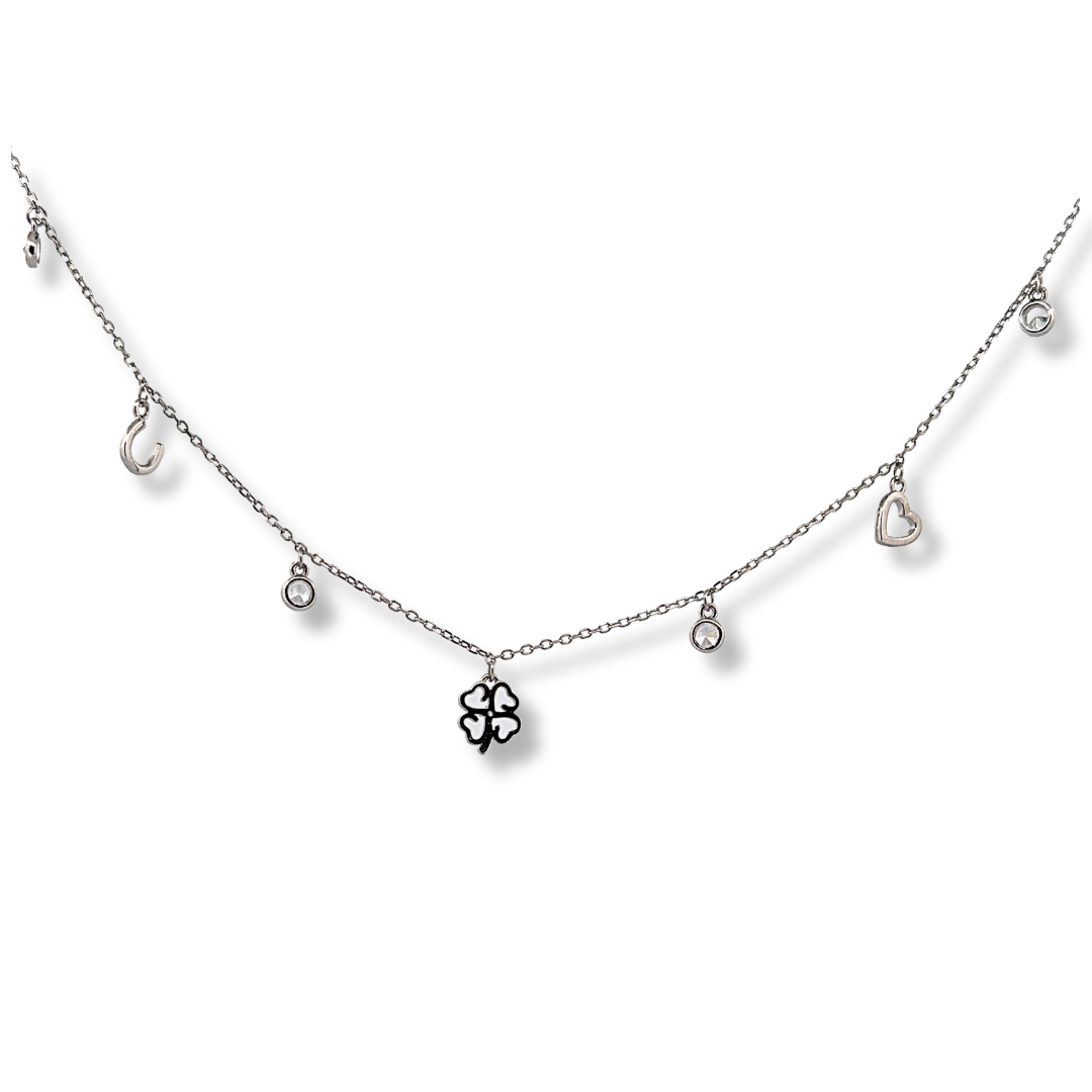 Silver charm necklace