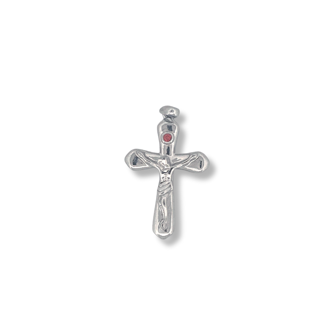 Silver cz crucifix pendant