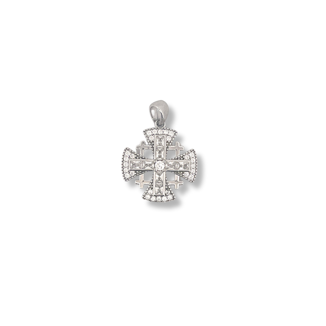 Silver cz cross pendant