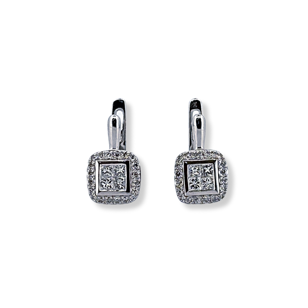 9ct white gold diamond earrings