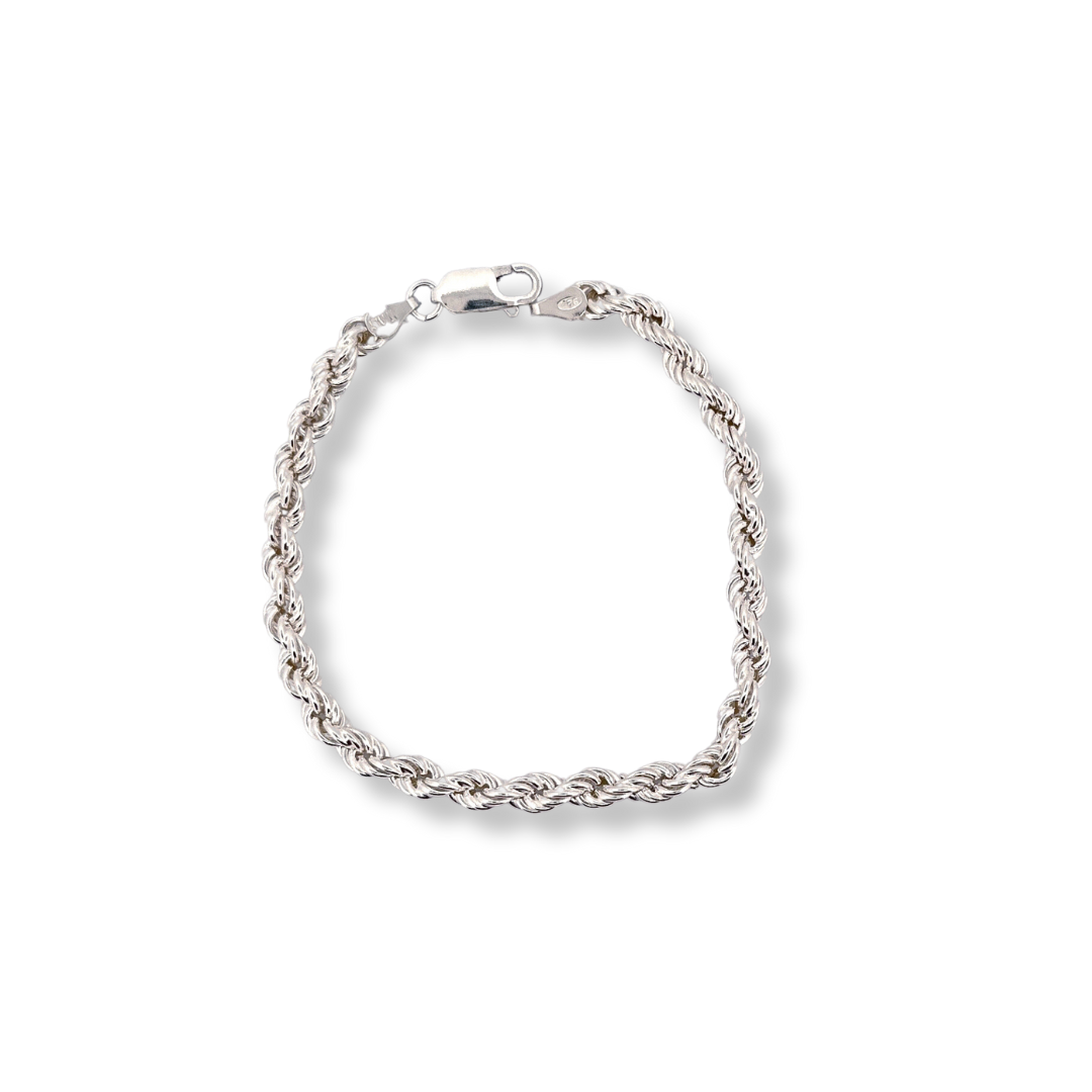 Silver rope bracelet
