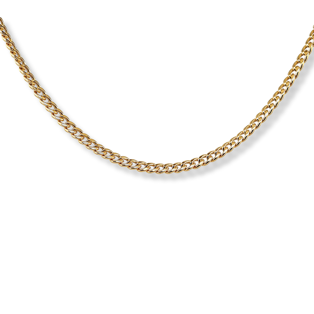 9ct Yellow gold hollow curb chain