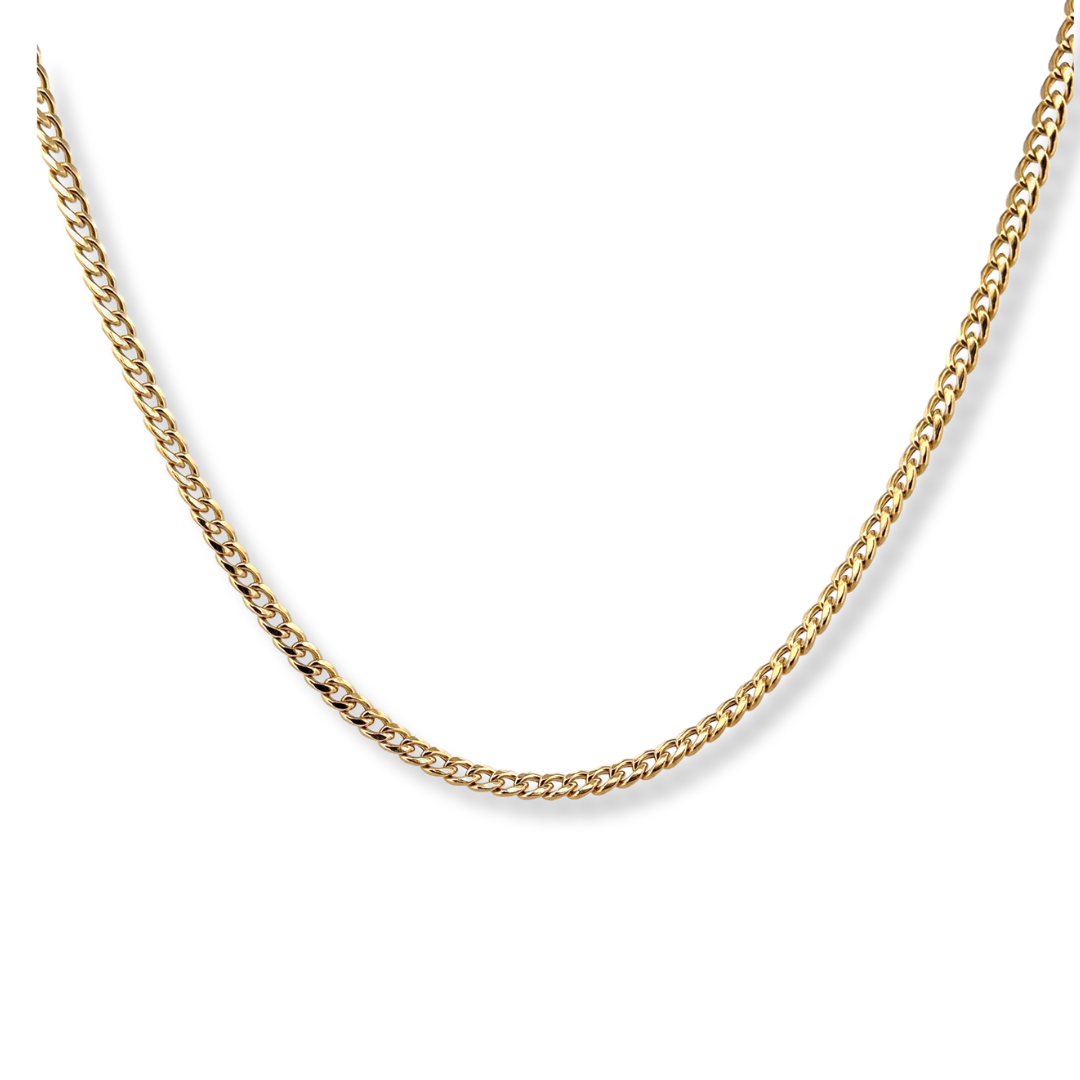 9ct yellow gold hollow curb chain