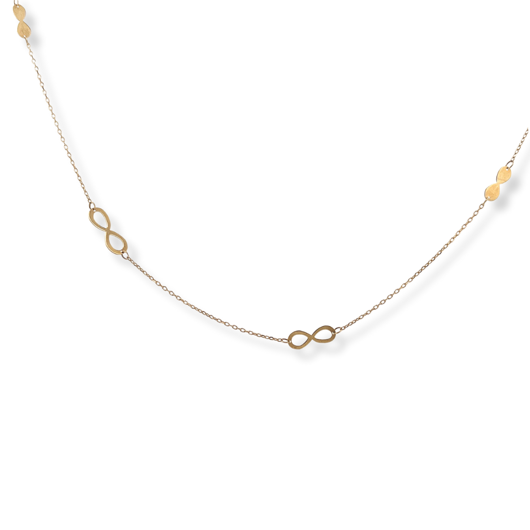 9ct gold infinity necklace