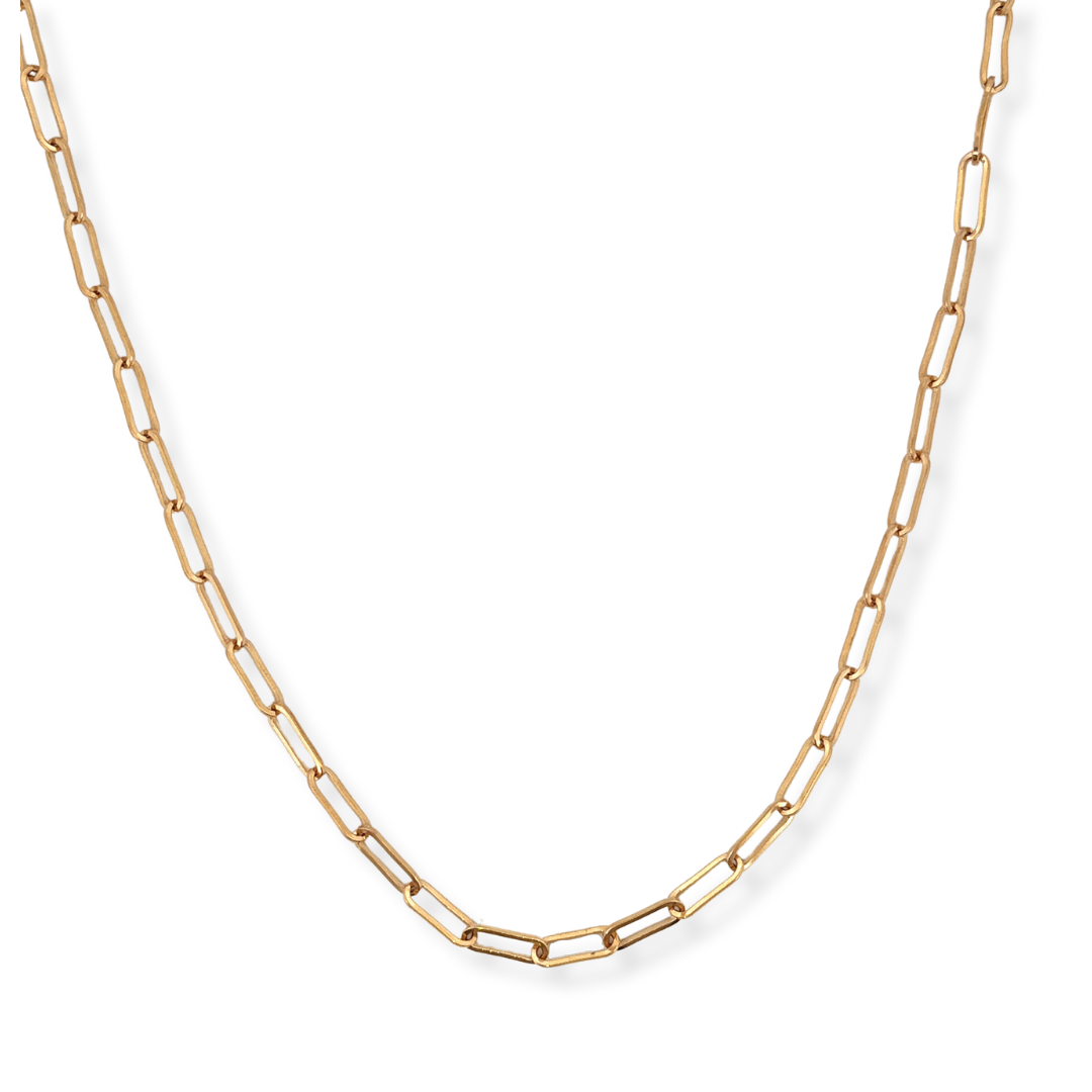 9ct gold paperclip necklace