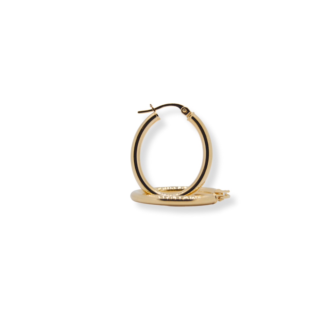 9ct gold oval earrings