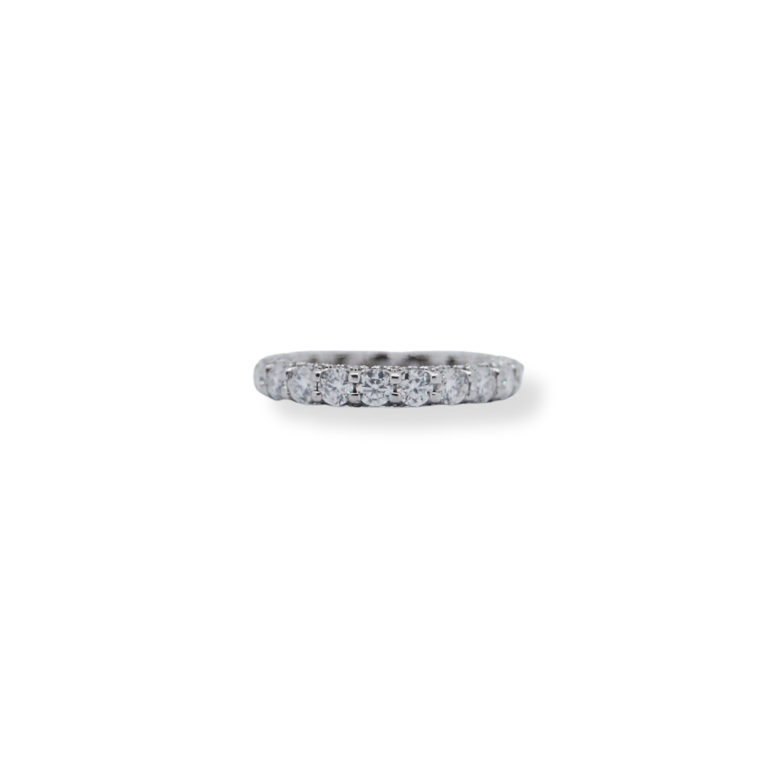 Sterling silver moissanite band ring