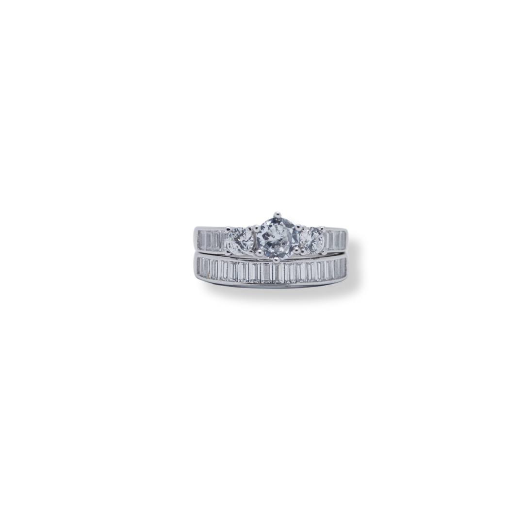 Silver cz twinset ring