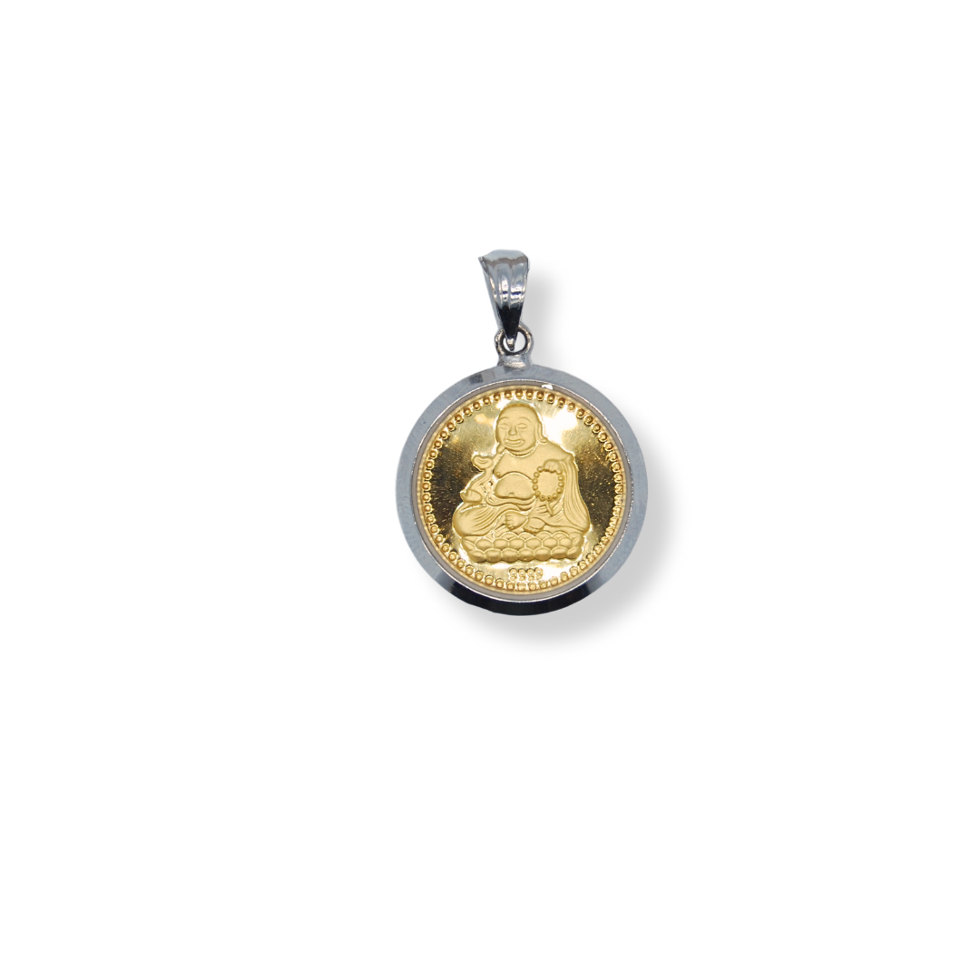 24ct gold budda coin pendant