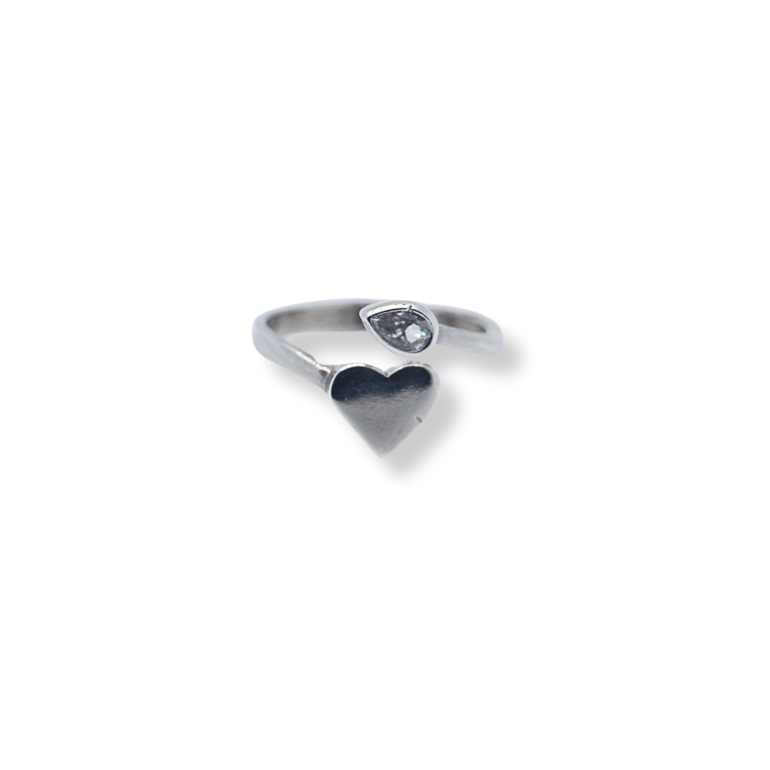 Silver heart ring