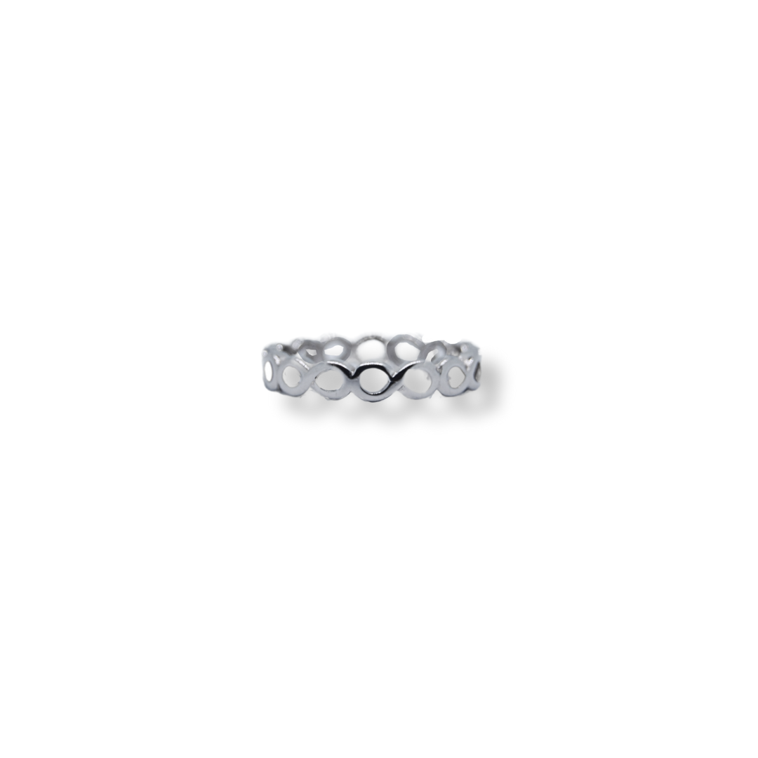 Silver infinity band ring