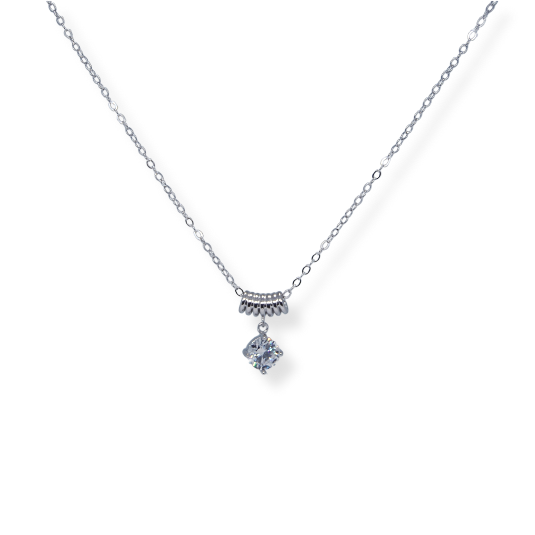 Silver cz pendant necklace