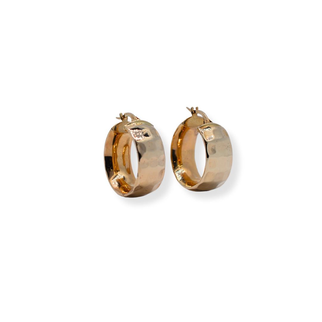 9ct gold broad earrings