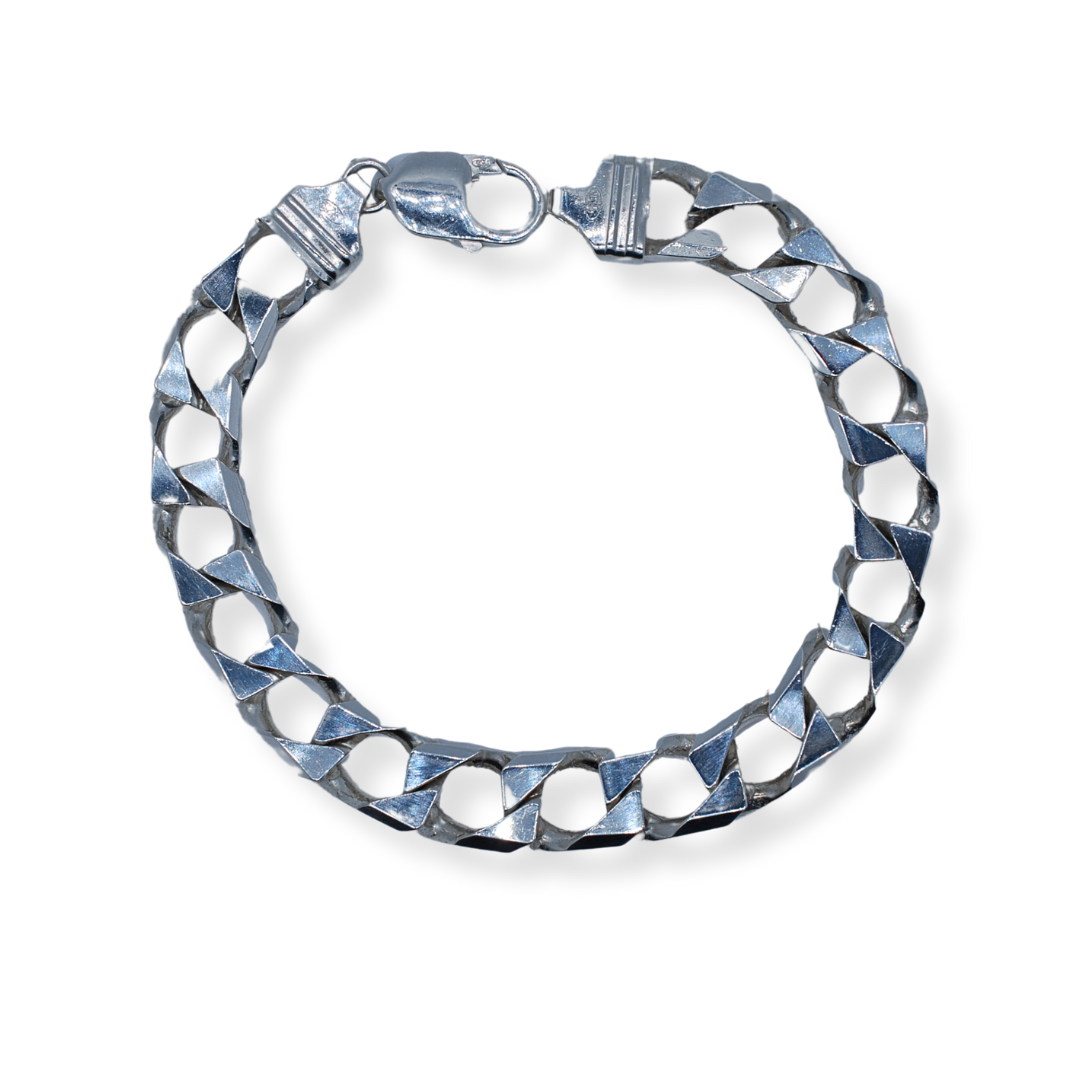Silver square link bracelet