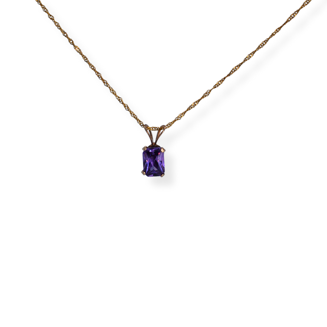 9ct gold purple necklace