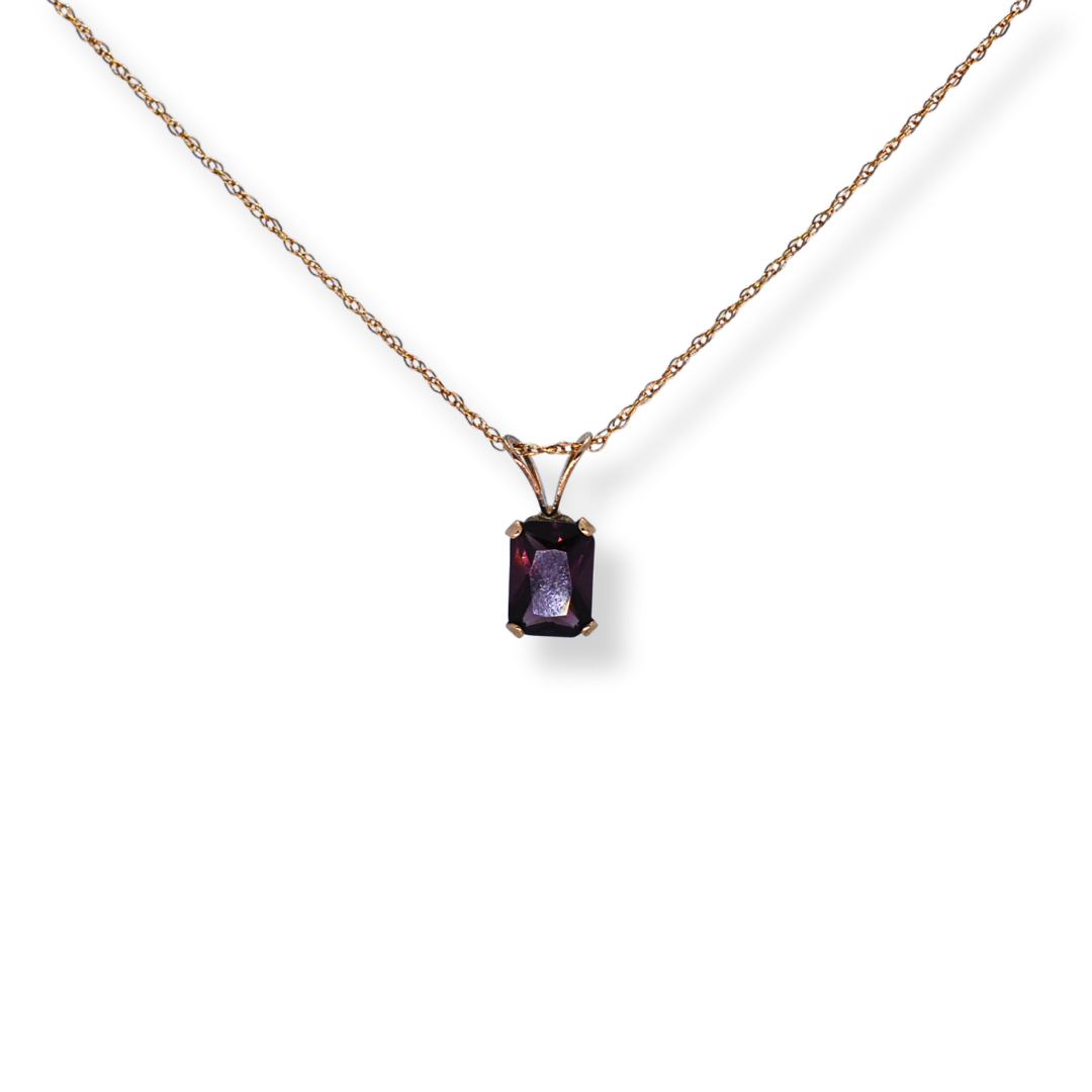9ct gold dark purple necklace
