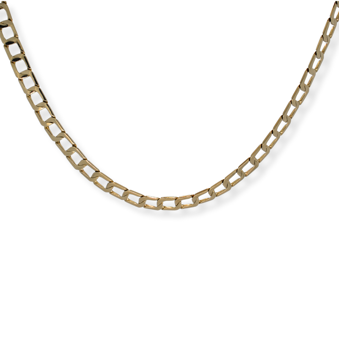 9ct gold handmade square link chain