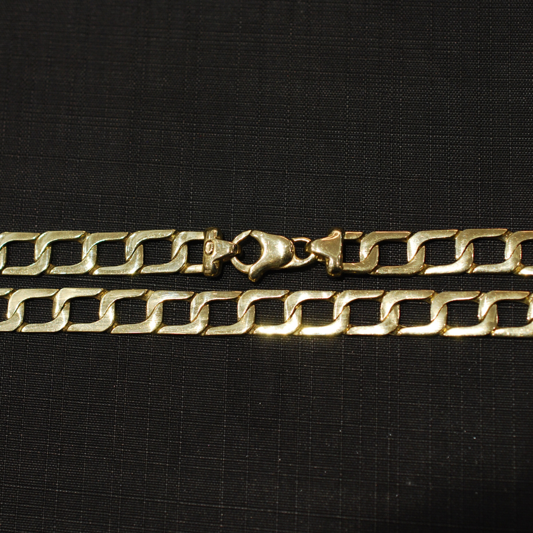 9ct gold handmade square link chain