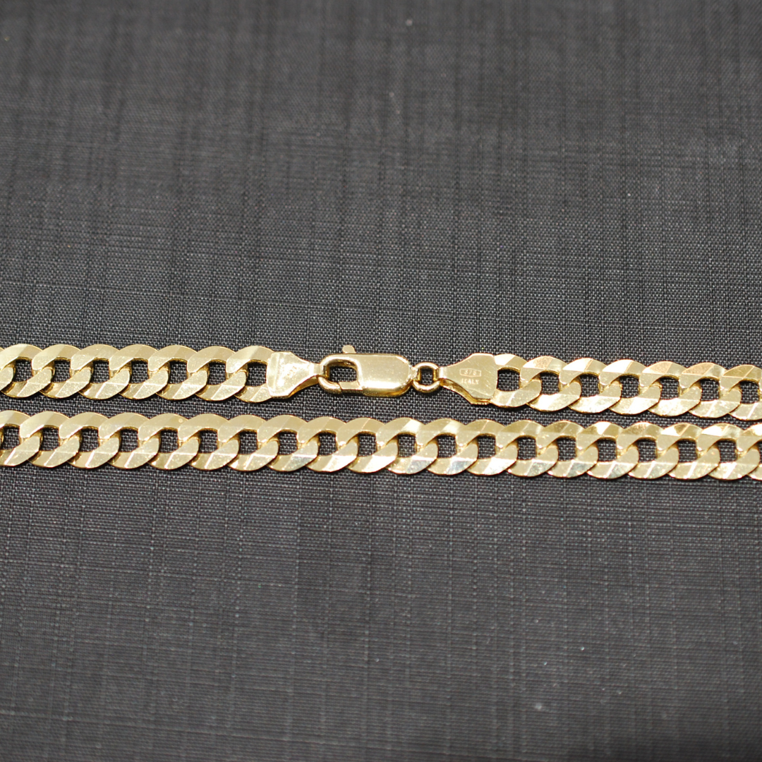 9ct gold round curb chain