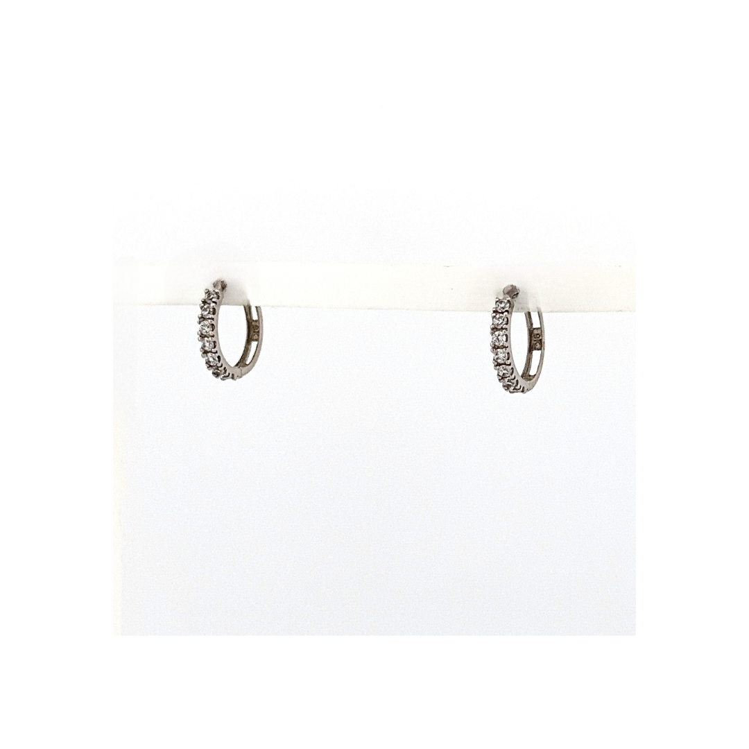 9ct white gold cz earrings
