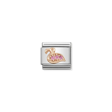Rose gold cz flamingo