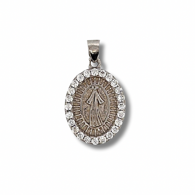 Sterling Silver Silver Mother Mary Pendant