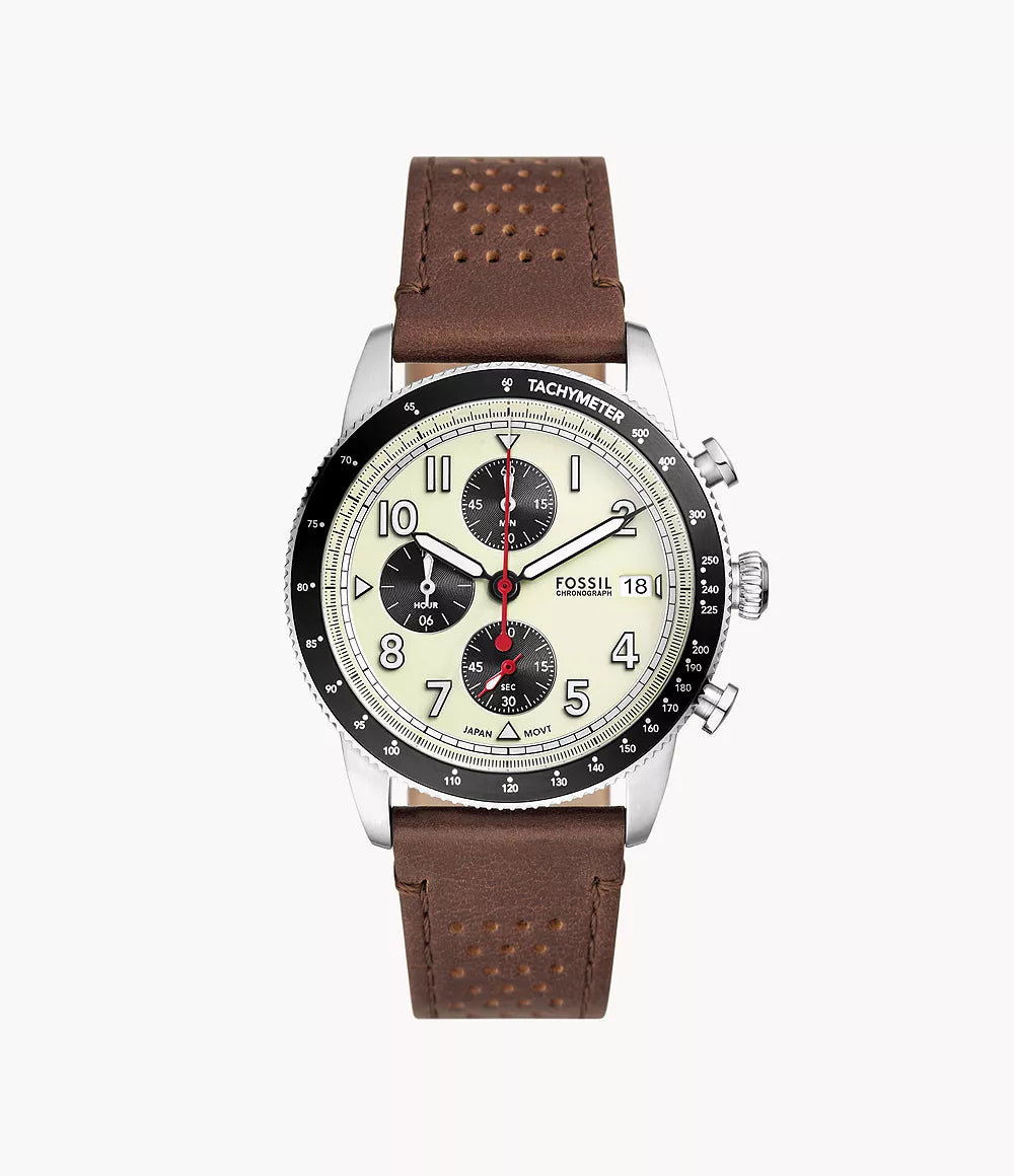 Fossil Gents Sport Tourer FS 6042 Chronograph Brown Leather Watch