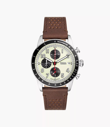 Fossil Gents Sport Tourer FS 6042 Chronograph Brown Leather Watch