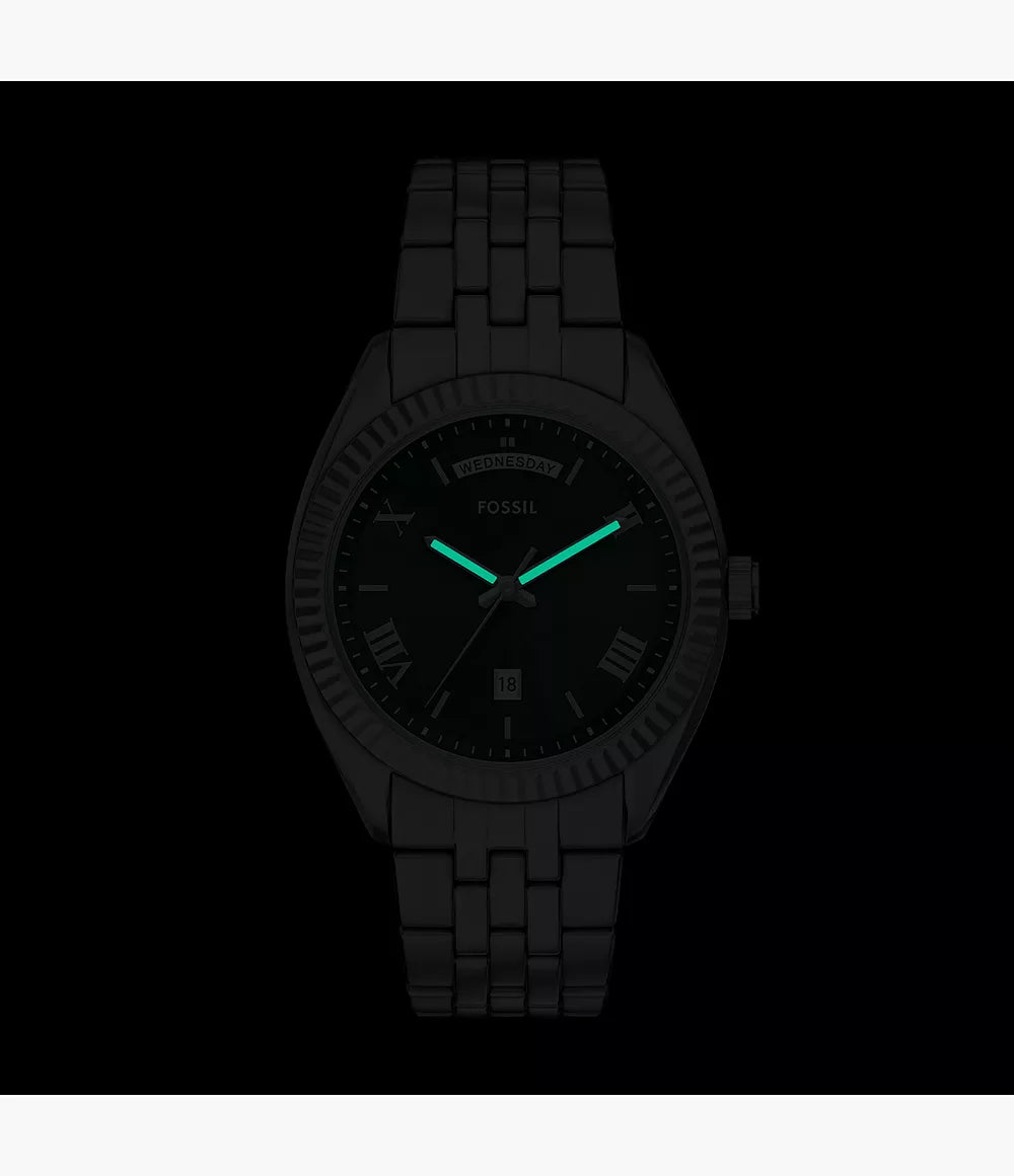 Fossil Three-Hand Day-Date Stainless Steel Watch FS6139