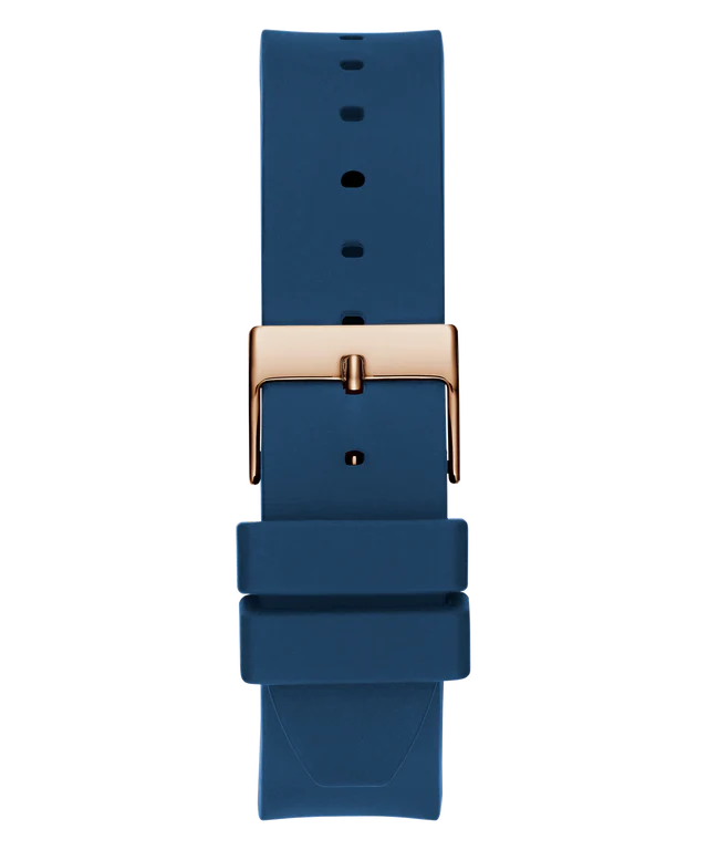 GUESS Ladies Blue Rose Gold Tone Watch GW0617L3