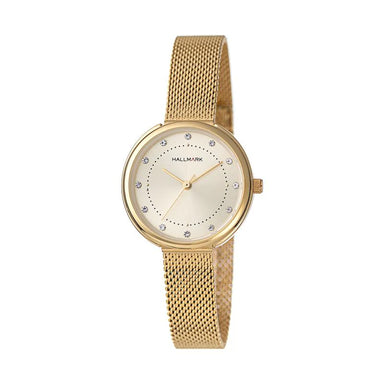 Hallmark Ladies Gold Mesh Bracelet Watch HA1493C