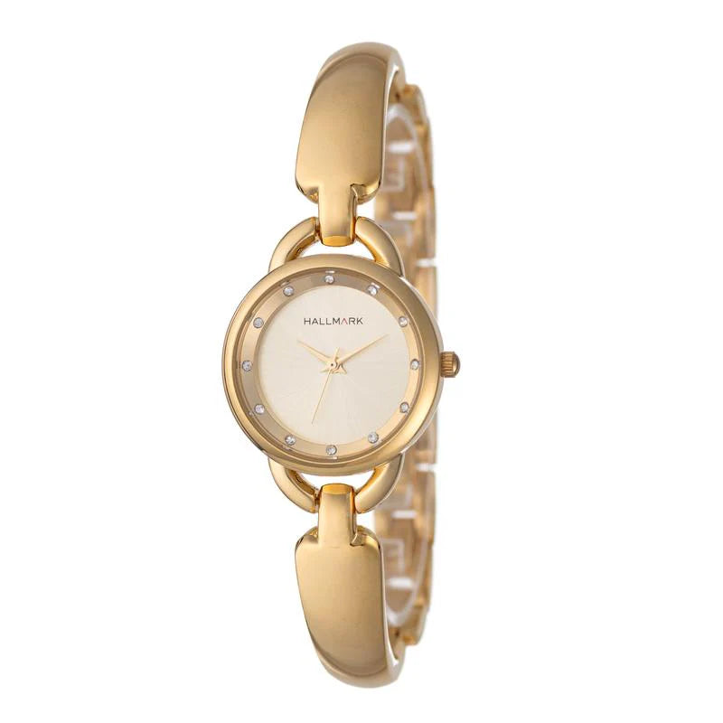 Hallmark Ladies Gold Round Bangle Watch HA1501C