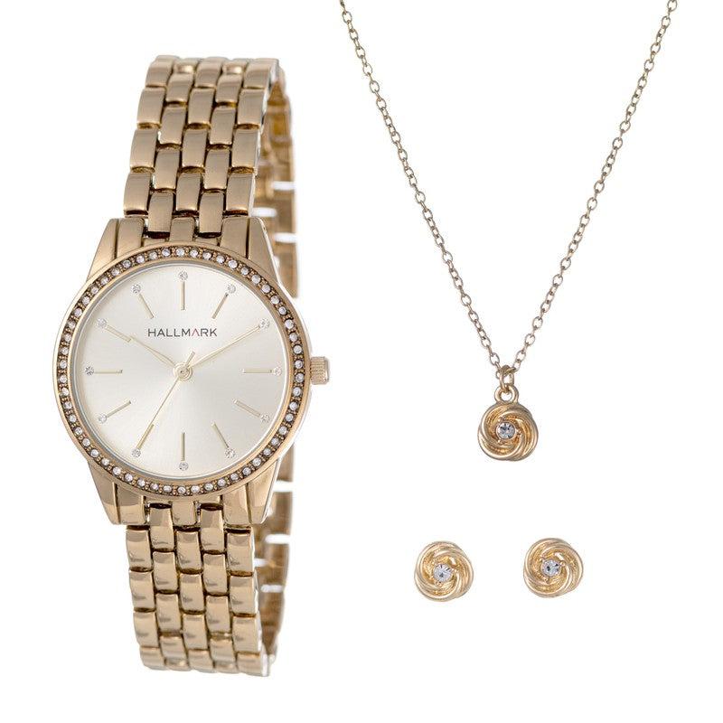 Hallmark Ladies Gold Watch 3 Piece Box Set HBSL4054