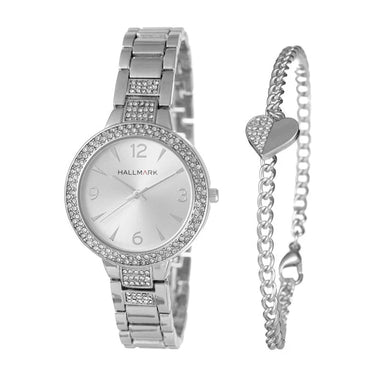 Hallmark Ladies Silver Watch With Bracelet HBSL4050