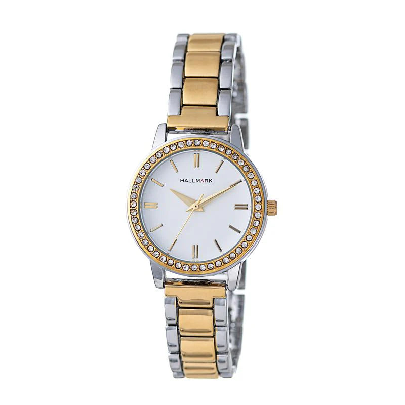 Hallmark Ladies Two-Tone White Dial Watch HC1527W