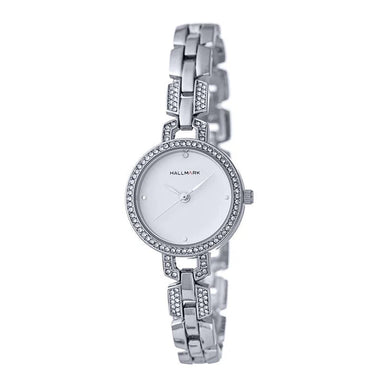 Hallmark Silver Ladies White Dial Watch HE1528W