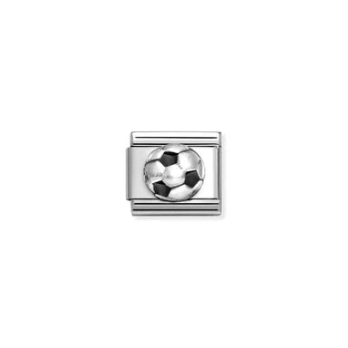 Soccer Ball, Silver & Enamel Link