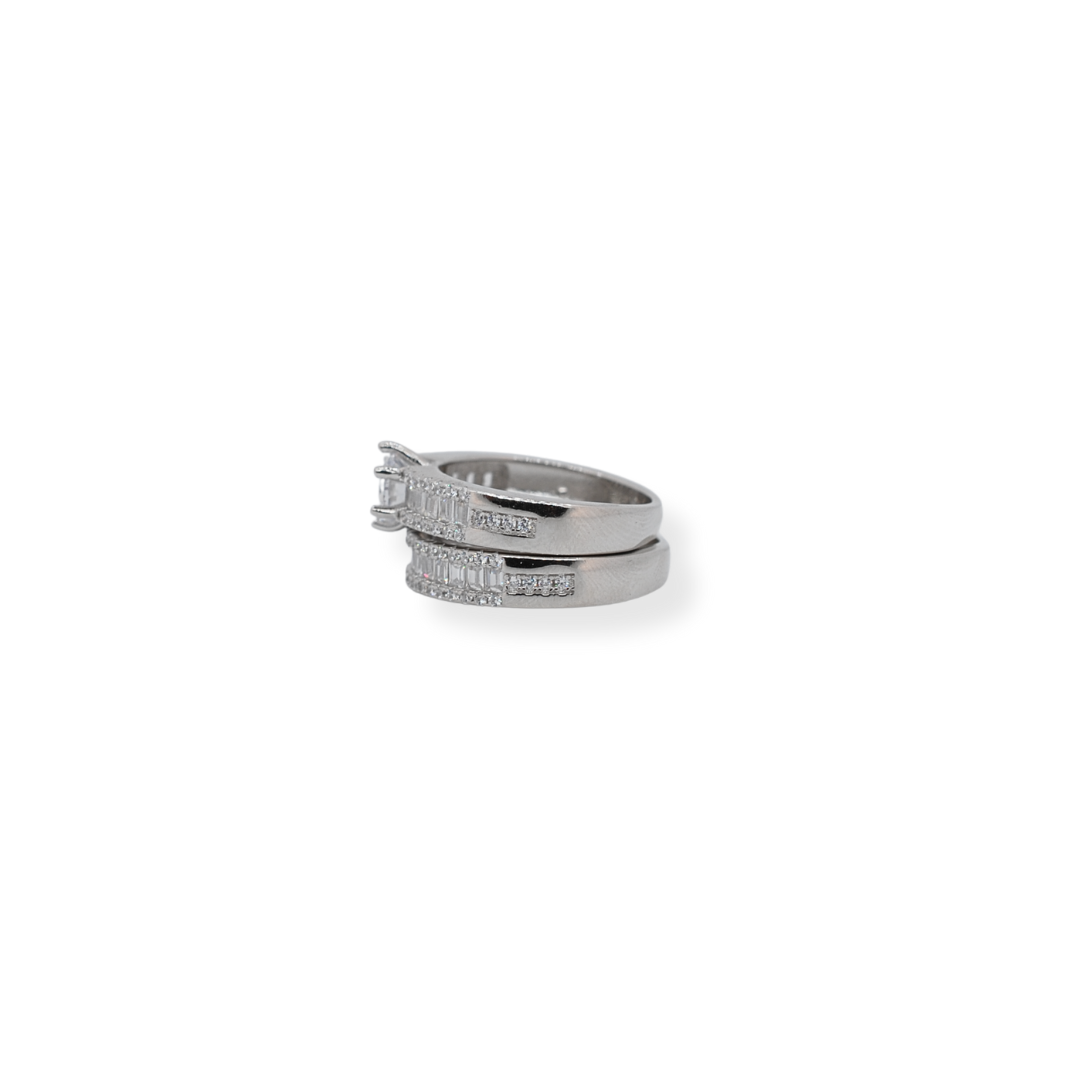Silver cz twinset ring