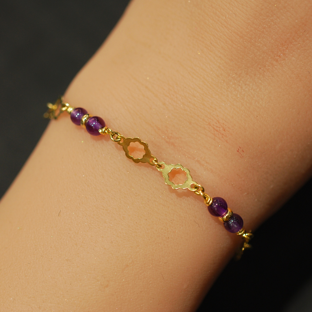 9ct gold amethyst bracelet
