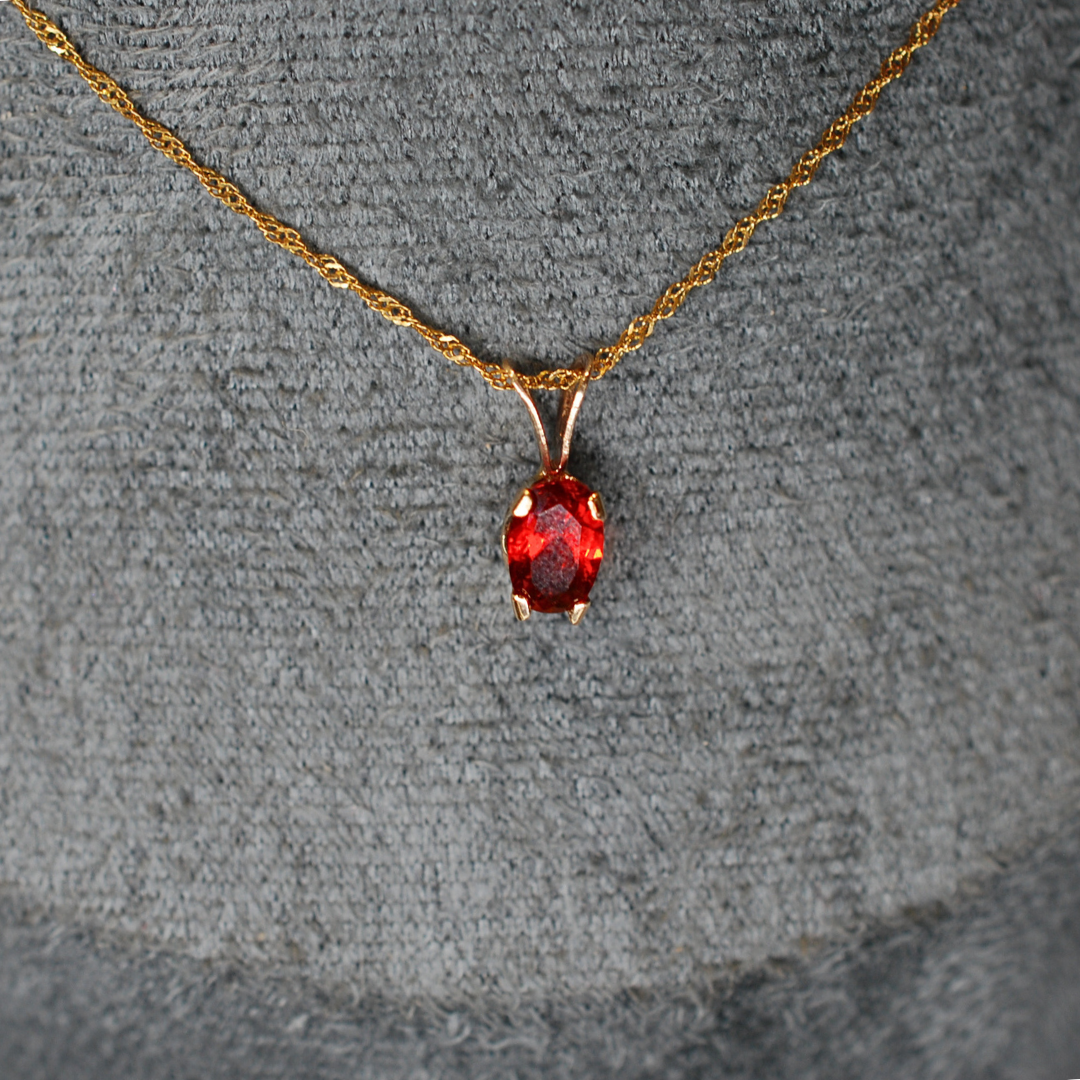 9ct gold orange cz pendant