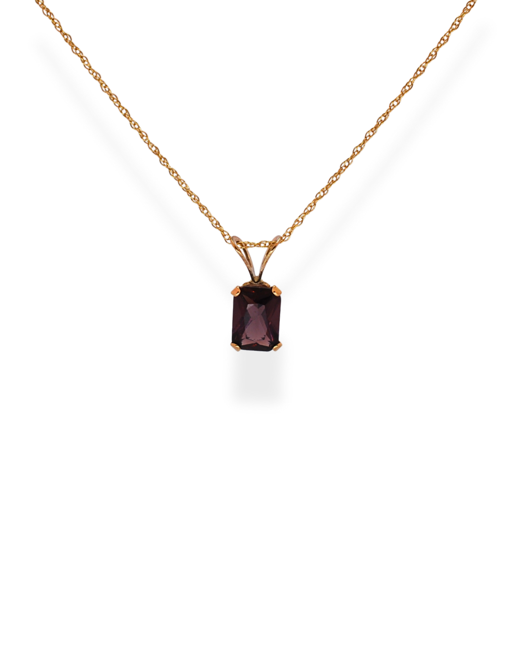 9ct gold dark purple necklace
