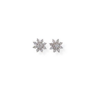 9ct white gold diamond earrings